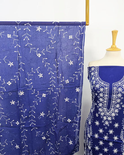 Lawn with Pakka Tanka Work + Chiffon Dupatta 3Pc Unstitched