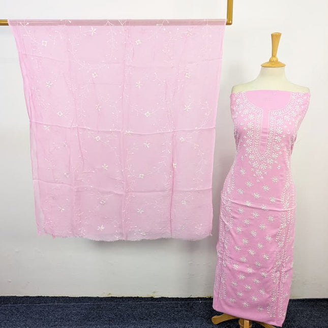 Lawn with Pakka Tanka Work + Chiffon Dupatta 3Pc Unstitched