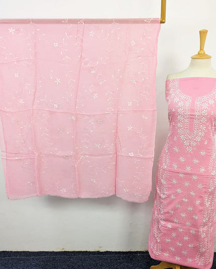 Lawn with Pakka Tanka Work + Chiffon Dupatta 3Pc Unstitched