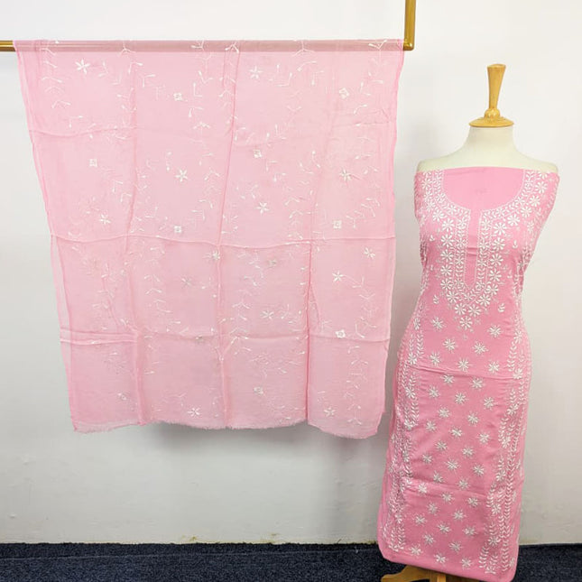 Lawn with Pakka Tanka Work + Chiffon Dupatta 3Pc Unstitched