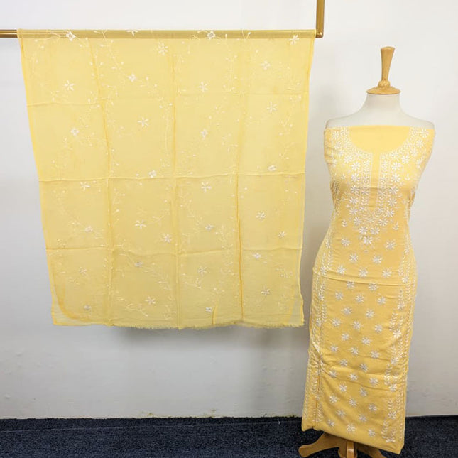 Lawn with Pakka Tanka Work + Chiffon Dupatta 3Pc Unstitched