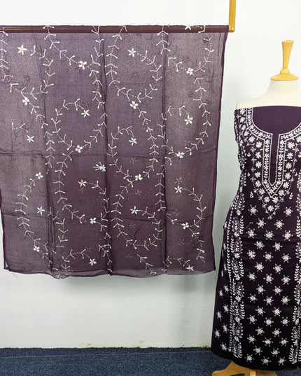Lawn with Pakka Tanka Work + Chiffon Dupatta 3Pc Unstitched