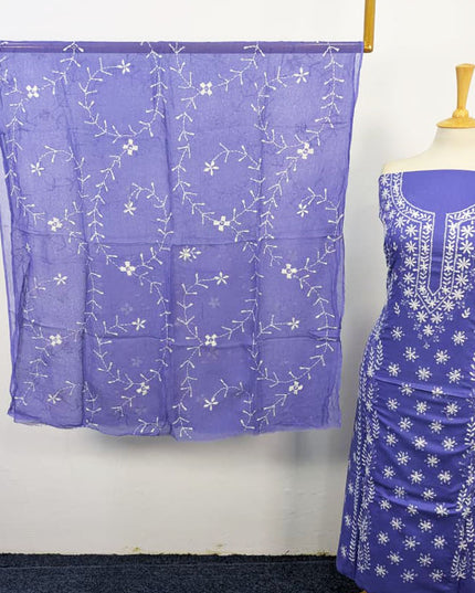 Lawn with Pakka Tanka Work + Chiffon Dupatta 3Pc Unstitched