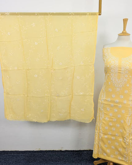 Lawn with Pakka Tanka Work + Chiffon Dupatta 3Pc Unstitched