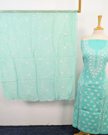 Lawn with Pakka Tanka Work + Chiffon Dupatta 3Pc Unstitched