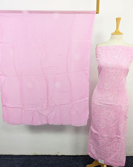 Fancy Lawn with Shadow + Chikankari Work & Chiffon Dupatta 3Pc Unstitched