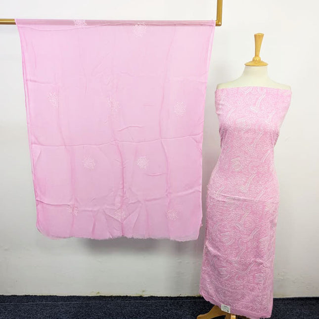 Fancy Lawn with Shadow + Chikankari Work & Chiffon Dupatta 3Pc Unstitched