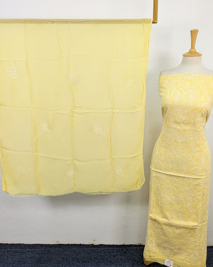 Fancy Lawn with Shadow + Chikankari Work & Chiffon Dupatta 3Pc Unstitched