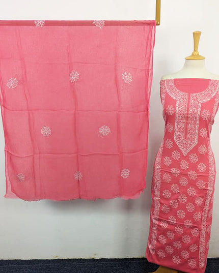 Fancy Lawn with Pakka Tanka Work + Chiffon Dupatta 3Pc Unstitched