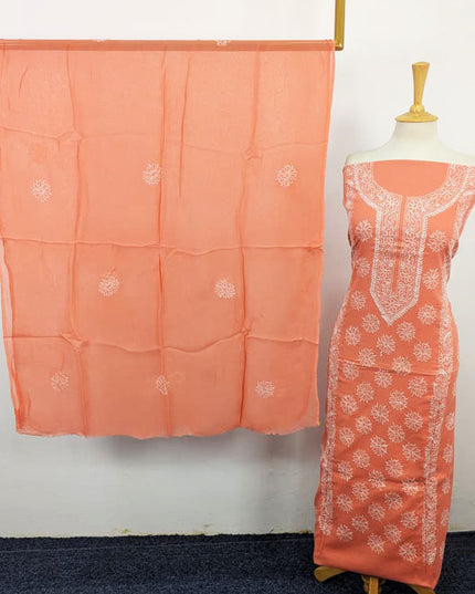 Fancy Lawn with Pakka Tanka Work + Chiffon Dupatta 3Pc Unstitched