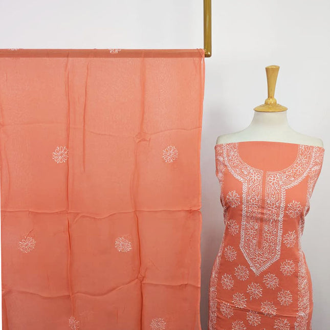 Fancy Lawn with Pakka Tanka Work + Chiffon Dupatta 3Pc Unstitched