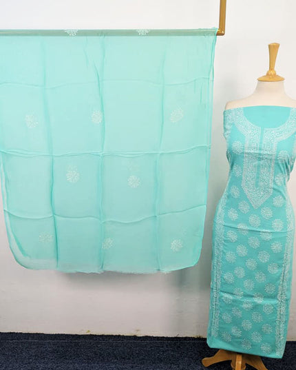 Fancy Lawn with Pakka Tanka Work + Chiffon Dupatta 3Pc Unstitched