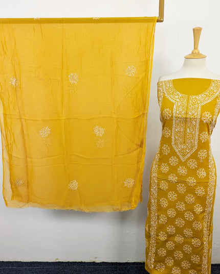 Fancy Lawn with Pakka Tanka Work + Chiffon Dupatta 3Pc Unstitched