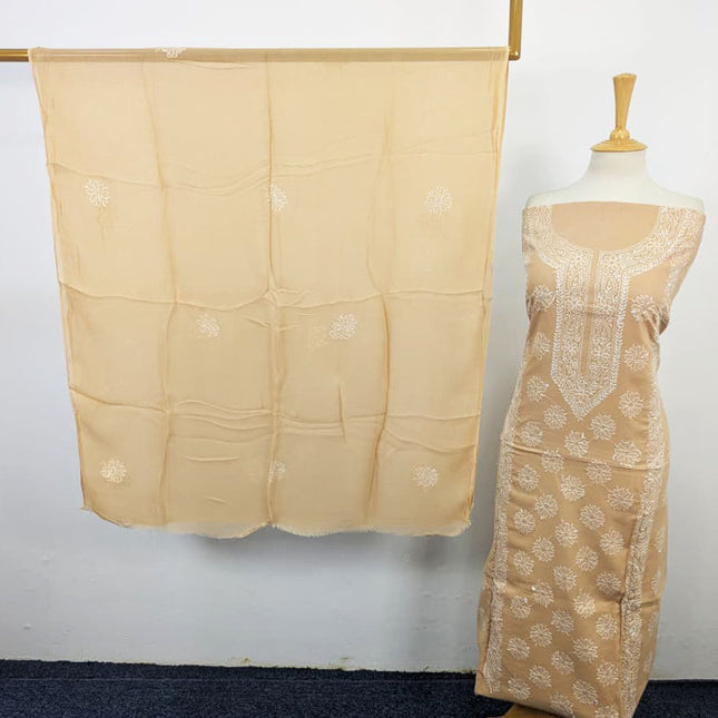 Fancy Lawn with Pakka Tanka Work + Chiffon Dupatta 3Pc Unstitched