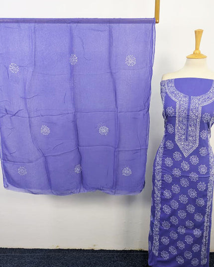 Fancy Lawn with Pakka Tanka Work + Chiffon Dupatta 3Pc Unstitched