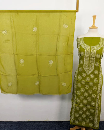 Fancy Lawn with Pakka Tanka Work + Chiffon Dupatta 3Pc Unstitched