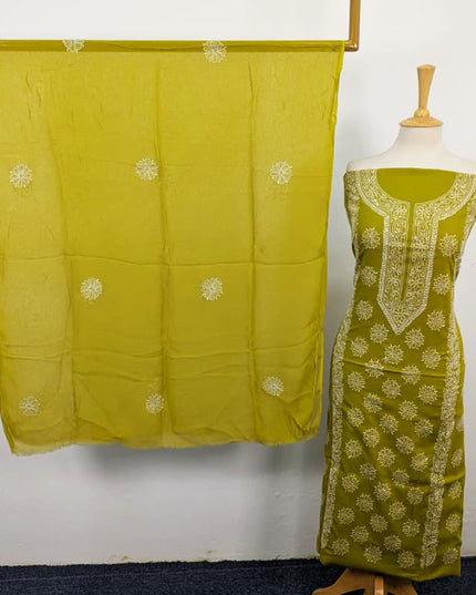 Fancy Lawn with Pakka Tanka Work + Chiffon Dupatta 3Pc Unstitched