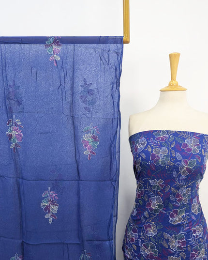 Handmade Full Jaal Kacha Tanka Work Lawn with Chiffon Dupatta 3Pc Unstitched