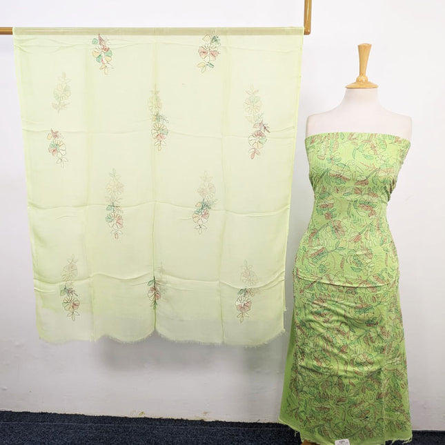 Handmade Full Jaal Kacha Tanka Work Lawn with Chiffon Dupatta 3Pc Unstitched