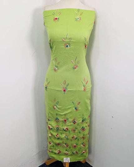 Balochi Kacha Tanka with Gobi + Mirror Work Lawn & Chiffon Dupatta 3Pc