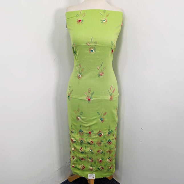 Balochi Kacha Tanka with Gobi + Mirror Work Lawn & Chiffon Dupatta 3Pc