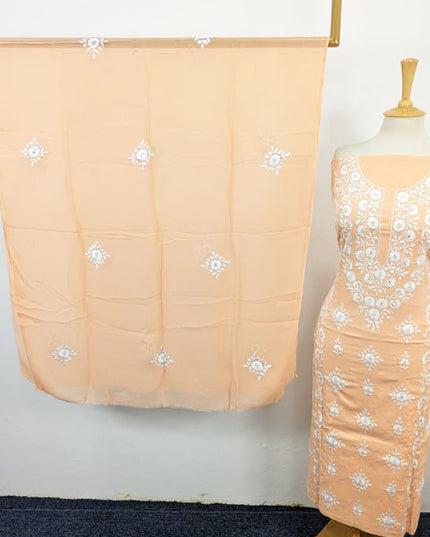 Handmade Pakka Tanka + Mirror Work Lawn with Chiffon Dupatta 3Pc
