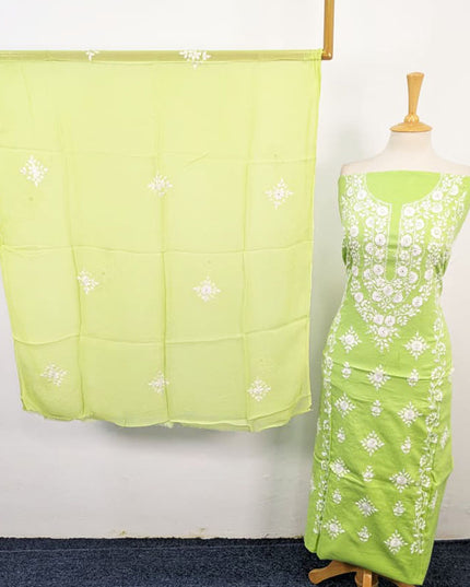 Handmade Pakka Tanka + Mirror Work Lawn with Chiffon Dupatta 3Pc