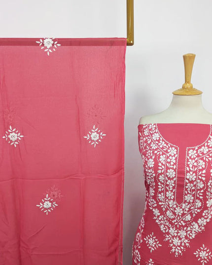 Lawn with Pakka Tanka + Mirror Work & Chiffon Dupatta 3Pc