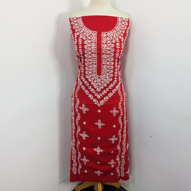 Handmade Pakka Tanka + Mirror Work Lawn with Chiffon Dupatta 3Pc