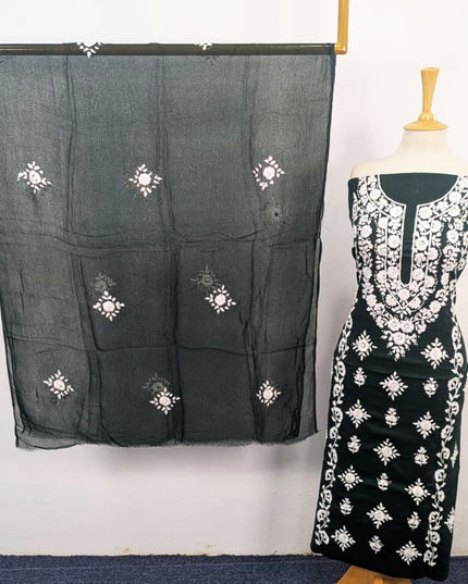 Handmade Pakka Tanka + Mirror Work Lawn with Chiffon Dupatta 3Pc