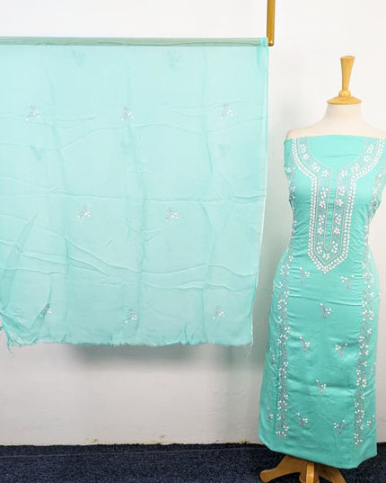 Handmade Aplic Work Lawn Shirt with Chiffon Dupatta 3Pc Unstitched