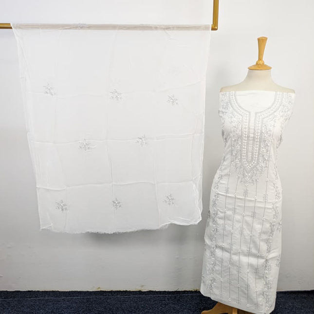 Lawn with Handmade Aplic Work Shirt & Chiffon Dupatta 3Pc Unstitched