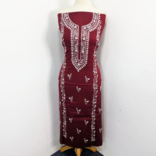 Handmade Aplic Work Lawn Shirt with Chiffon Dupatta 3Pc Unstitched