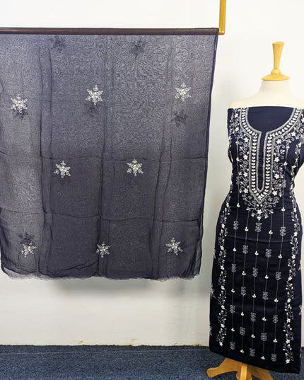 Lawn with Handmade Aplic Work Shirt & Chiffon Dupatta 3Pc Unstitched