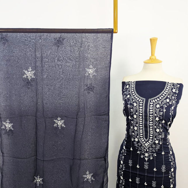 Lawn with Handmade Aplic Work Shirt & Chiffon Dupatta 3Pc Unstitched