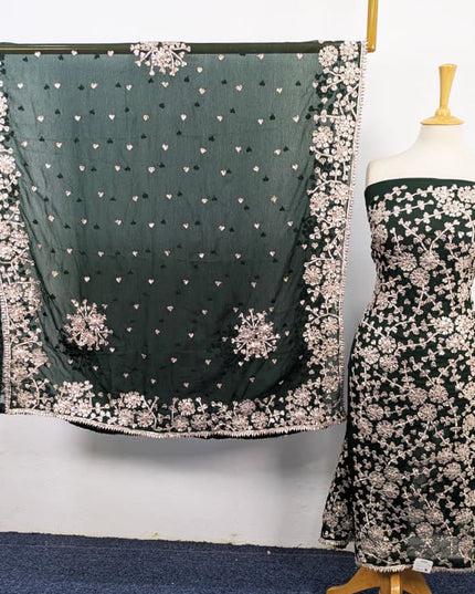 Chiffon with Full Jaal Gotta Work Shirt & 4 Sided Border Dupatta 2Pc Unstitched
