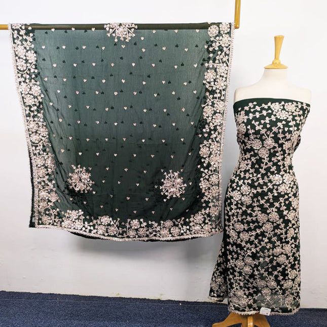 Chiffon with Full Jaal Gotta Work Shirt & 4 Sided Border Dupatta 2Pc Unstitched