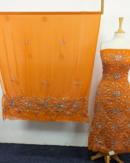 Chiffon with Full Jaal Gotta Work Shirt + Dupatta 2Pc Unstitched