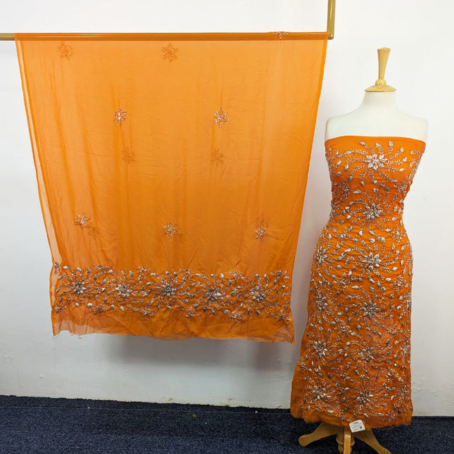 Chiffon with Full Jaal Gotta Work Shirt + Dupatta 2Pc Unstitched