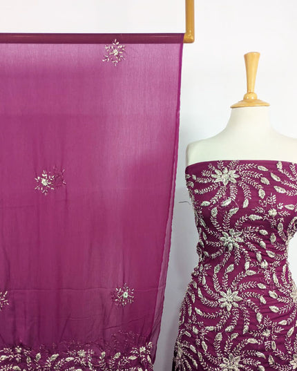 Chiffon with Full Jaal Gotta Work Shirt + Dupatta 2Pc Unstitched