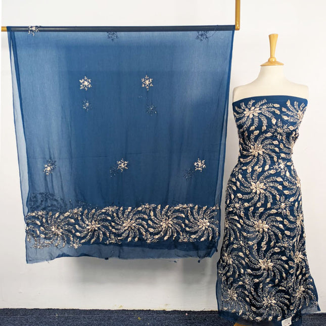 Chiffon with Full Jaal Gotta Work Shirt + Dupatta 2Pc Unstitched