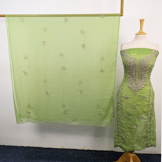 Handmade Gala Style Gotta Work Chiffon Shirt with Dupatta 2Pc Unstitched