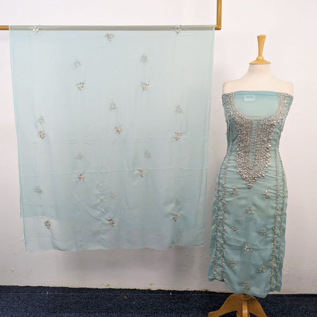 Handmade Gala Style Gotta Work Chiffon Shirt with Dupatta 2Pc Unstitched