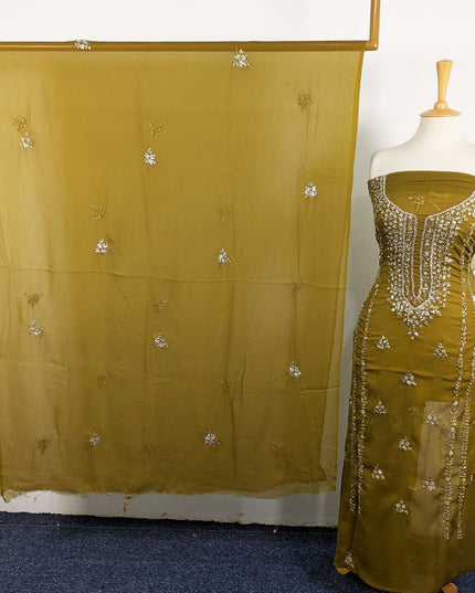 Handmade Gala Style Gotta Work Chiffon Shirt with Dupatta 2Pc Unstitched