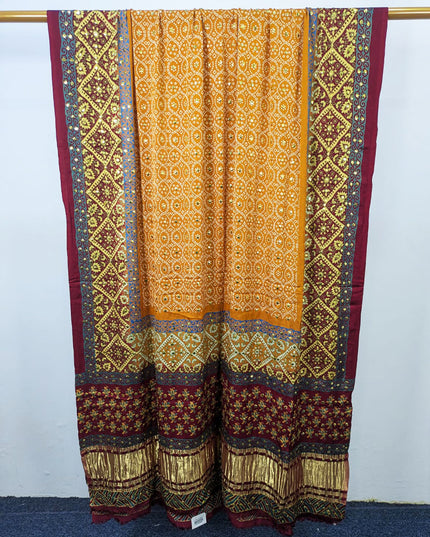 Fancy Pure Indian Gajji Silk with Mukesh Work Dupatta (Ready To Wear)