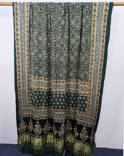 Pure Indian Gajji Silk with Handmade Mukesh Work Dupatta