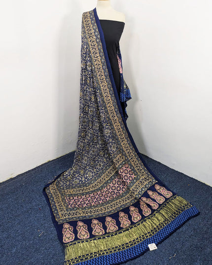 Fancy Pure Indian Gajji Silk with Mukesh Work Dupatta (Ready To Wear)