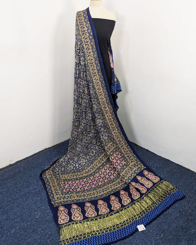 Fancy Pure Indian Gajji Silk with Mukesh Work Dupatta (Ready To Wear)