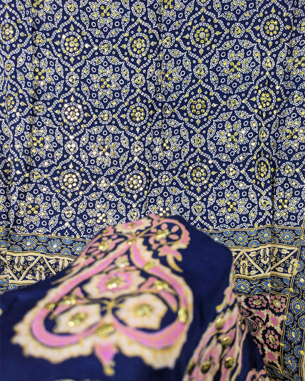 Fancy Pure Indian Gajji Silk with Mukesh Work Dupatta (Ready To Wear)
