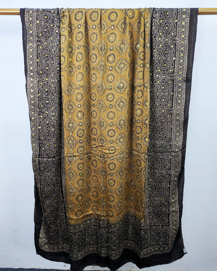 Fancy Silk with Handmade Mukesh + Printed Work Dupatta